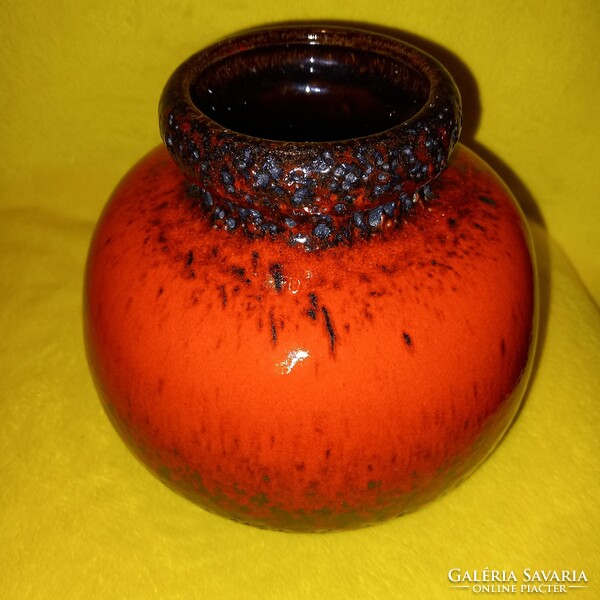 Retro, spherical, German ceramic vase.