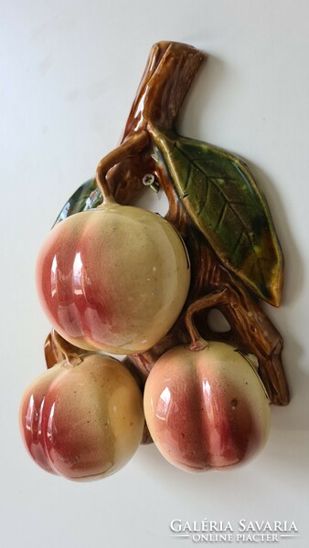 Majolica pear, apple/peach wall decoration