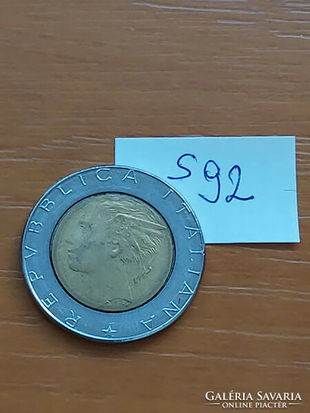 Italy 500 lira 1990 r, bimetal s92
