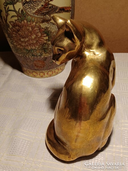 Brass cat ornament