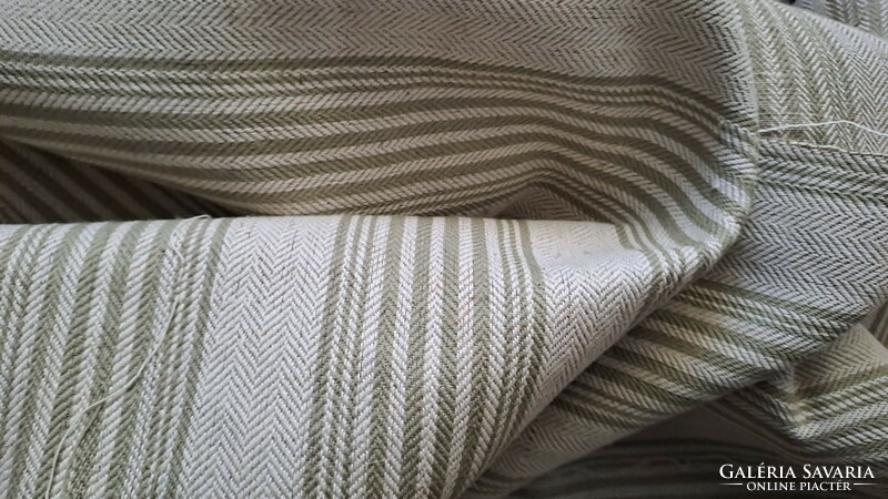 Striped woven linen material in meters