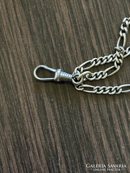 Antique silver pocket watch chain