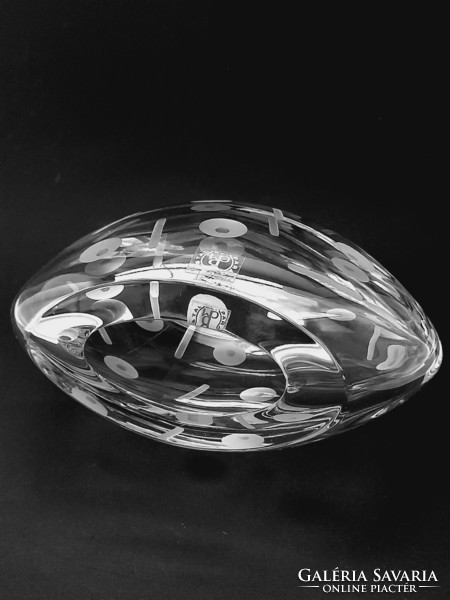 Párádi thick-walled glass vase 15 cm, with label