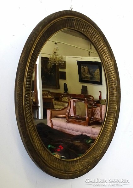 1Q551 antique oval mirror wall mirror 72.5 X 61.5 Cm