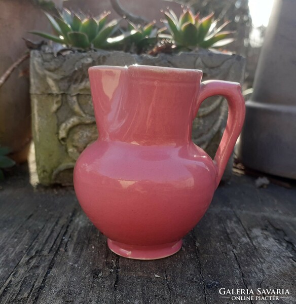 Antique mini pink Zsolnay jug (damaged)