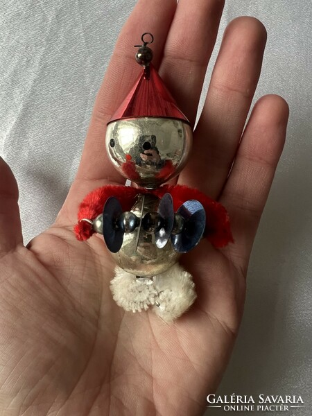 Clown old chenille and glass Christmas tree decoration