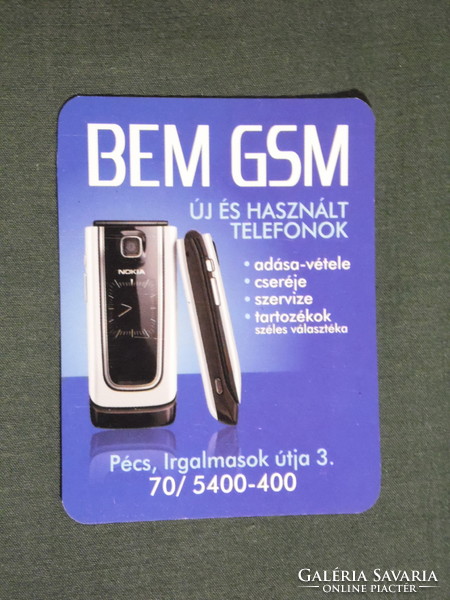 Kártyanaptár,kisebb méret, Bem GSM mobiltelefon üzlet, Pécs, 2008, (6)