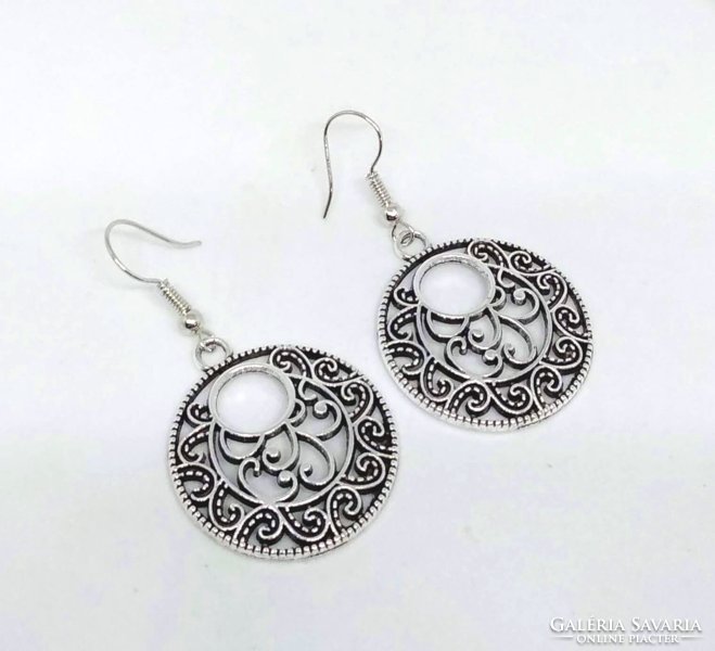 Tibetan silver filigree necklace and earring set 100