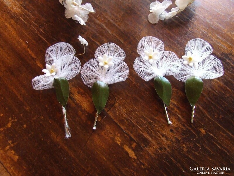 Older small wedding wreath or bridesmaid headdress, myrtle, tiara and badges in one