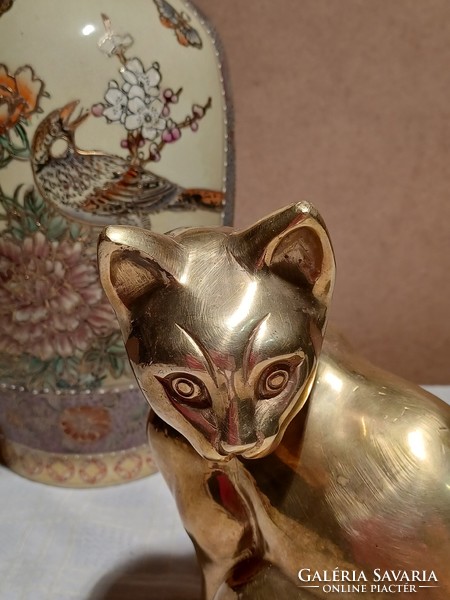 Brass cat ornament