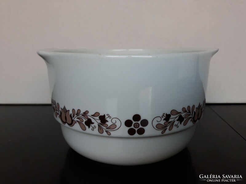 Alföldi porcelain soup bowl with brown Hungarian minra