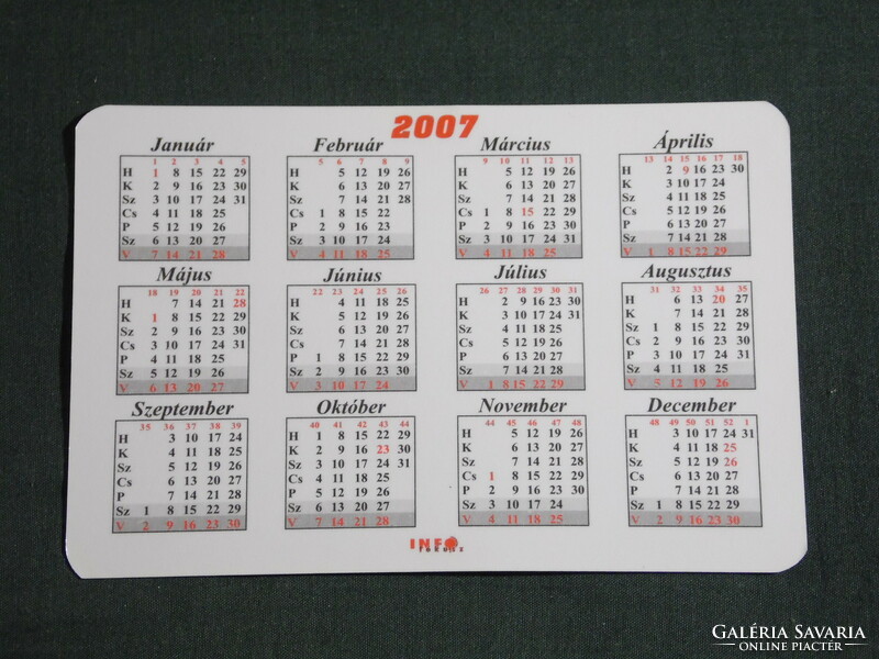 Card calendar, agricultural shop hay bale, lawnmower, small tractor, 2007, (6)