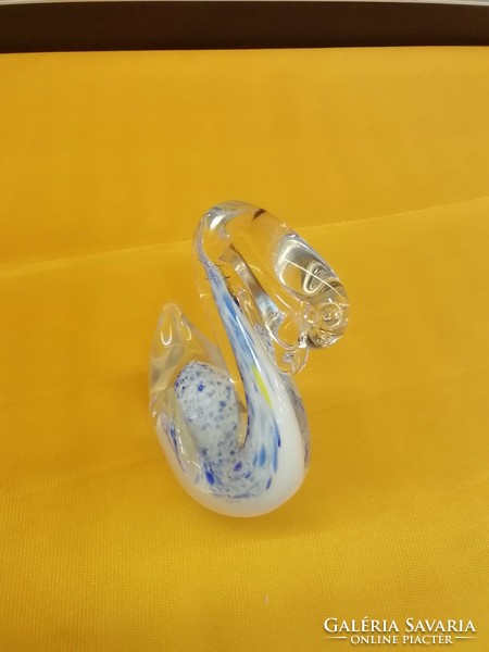 Swan-shaped glass paperweight