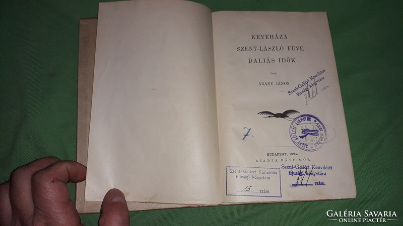 1894. János Arany: keveháza /szent László füve/daliás times poetry book according to the pictures ráth mór