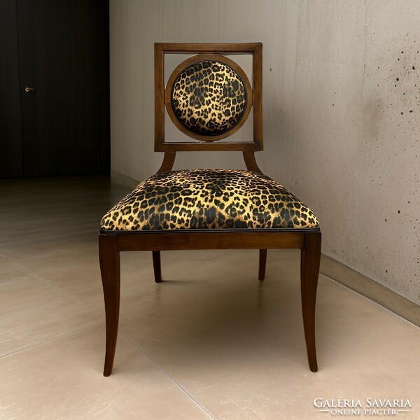 Italian design reclining chair with cheetah pattern luxor upholstery