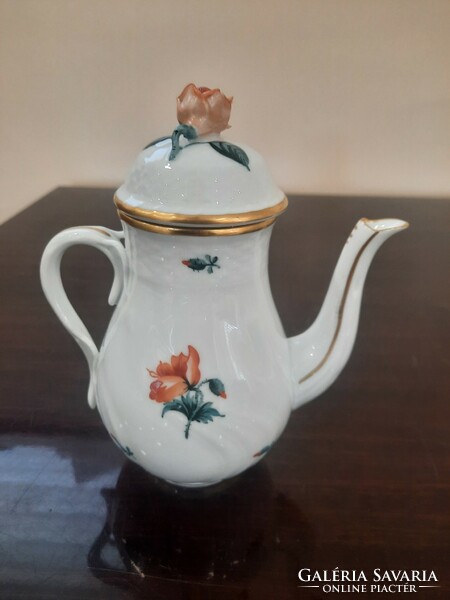 Herend poppy pattern porcelain coffee pot, coffee pourer