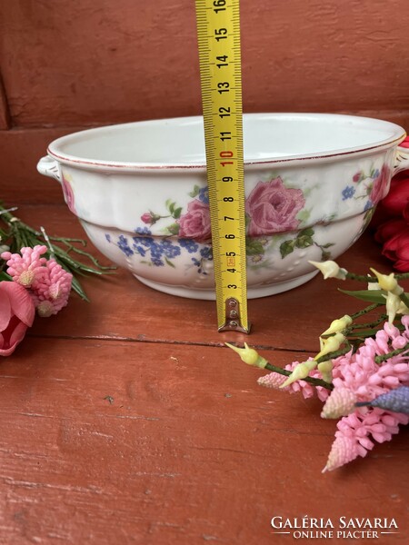 2 Ears floral rose patty bowl soup plate patty peasant bowl peasant coma bowl