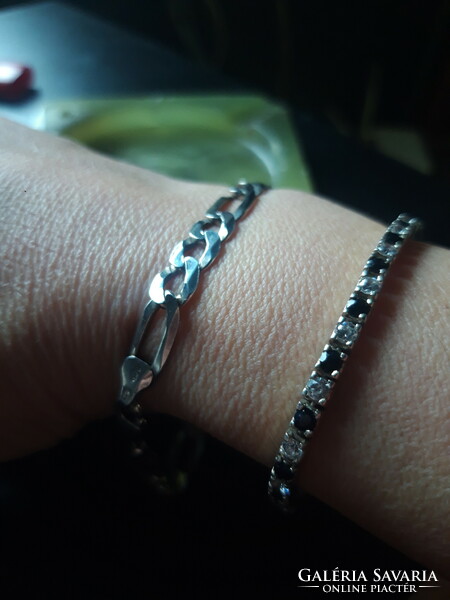 Silver men's bracelet / bracelet - 24 cm