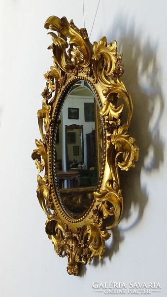 1Q549 antique large Florentine mirror 150 x 117 cm
