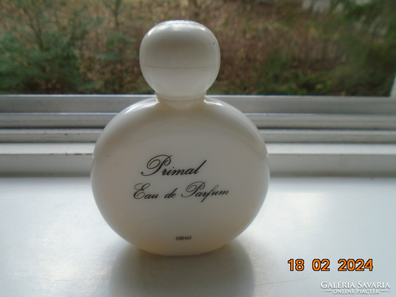 Primal eau de parfum flat round milk bottle perfume bottle