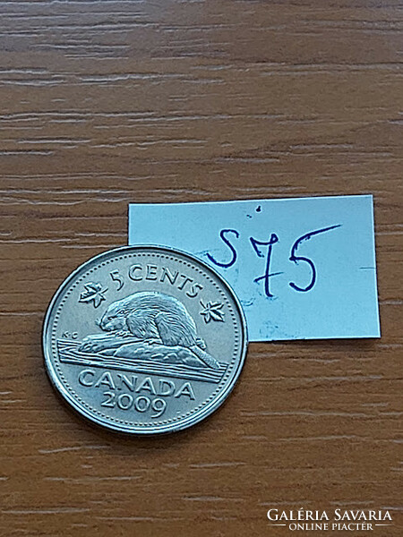 Canada 5 cents 2009 beaver, ii. Elizabeth, steel with nickel coating s75