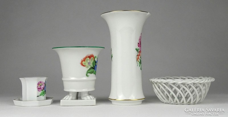 1Q479 Herend porcelain with old flower pattern 4 pieces