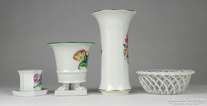 1Q479 Régi virág mintás Herendi porcelán 4 darab