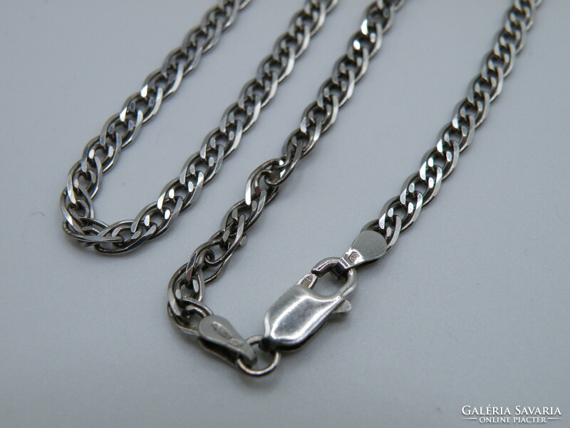 Uk0259 double row 925 silver necklace with rhodium plating