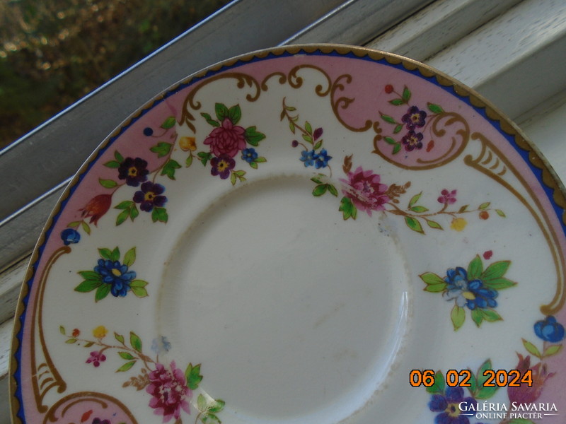 1910 AB JONES&SONS  Grafton China RITKA kézzel festett gazdag virág mintás angol tányér