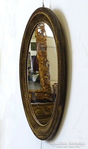 1Q551 antique oval mirror wall mirror 72.5 X 61.5 Cm
