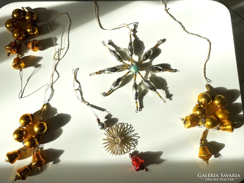 Old antique glass Christmas ornaments, pendants, retro decoration