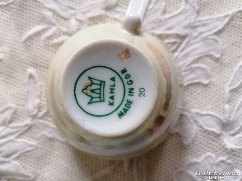 Kahla made in GDR lüsztermázas porcelán kávés készlet