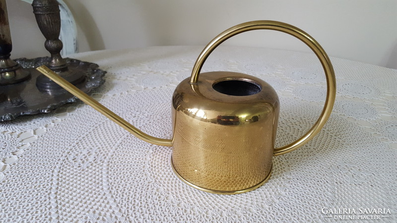 Gold-colored, stainless houseplant watering can