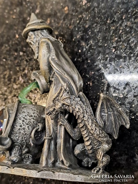 Pewter mystical English figurine the healing potion dragon statue home decoration ornament crystal nipp