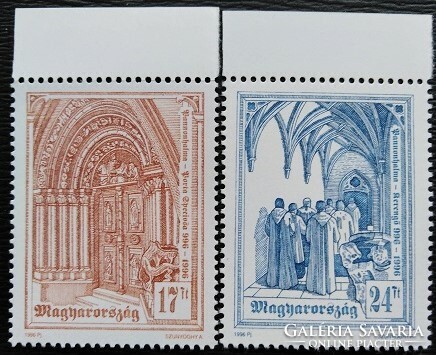 S4335-6sz / 1996 Pannonhalma i. Line of stamps, mail-clear arched edge