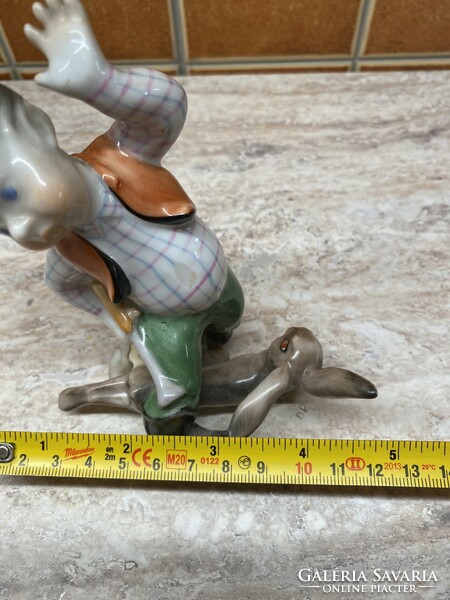 Herend porcelain fairy tale figure hunter boy with rabbit