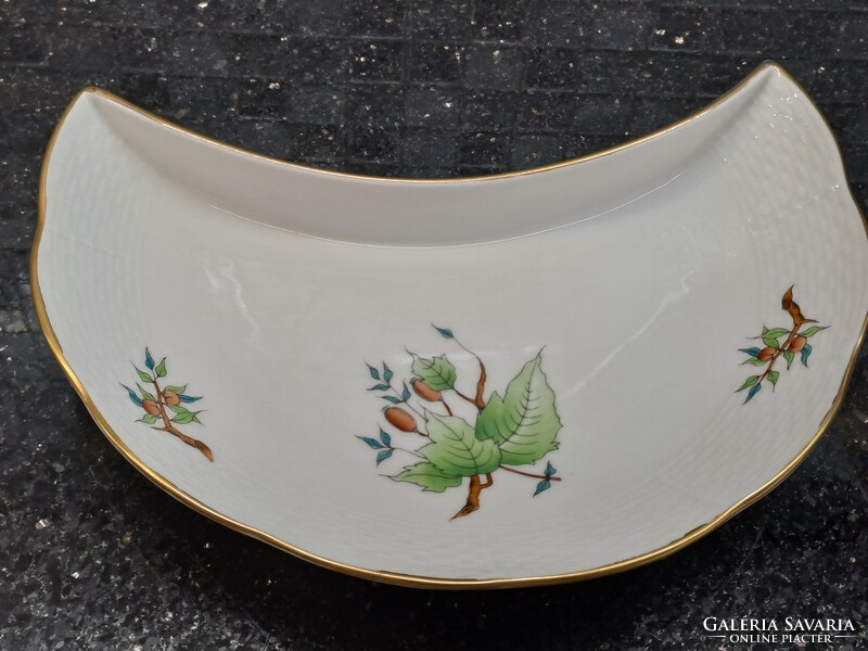 Herend porcelain bone plate with rose hips