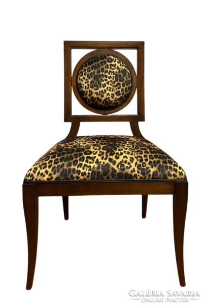 Italian design reclining chair with cheetah pattern luxor upholstery