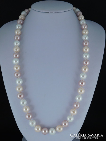 14 K gold multicolored shell pearl necklace