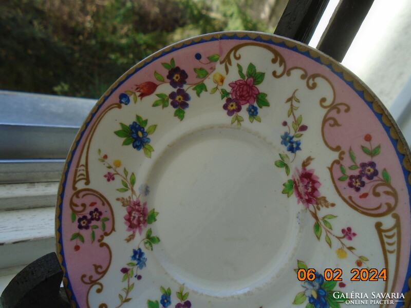 1910 AB JONES&SONS  Grafton China RITKA kézzel festett gazdag virág mintás angol tányér