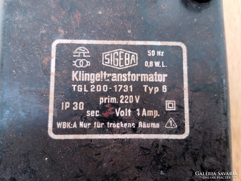 Old German bell transformer - klingeltransformer sigeba tgl 200-1731 typ 6 ddr