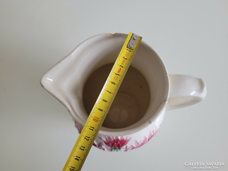 Old Körmöcbánya jug 2.5 liter majolica spout with aster pattern