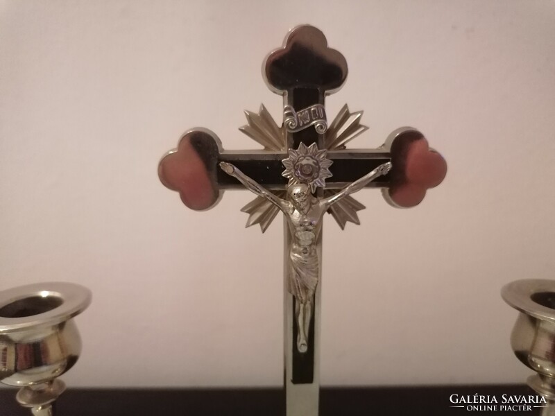 Crucifix with candle holders