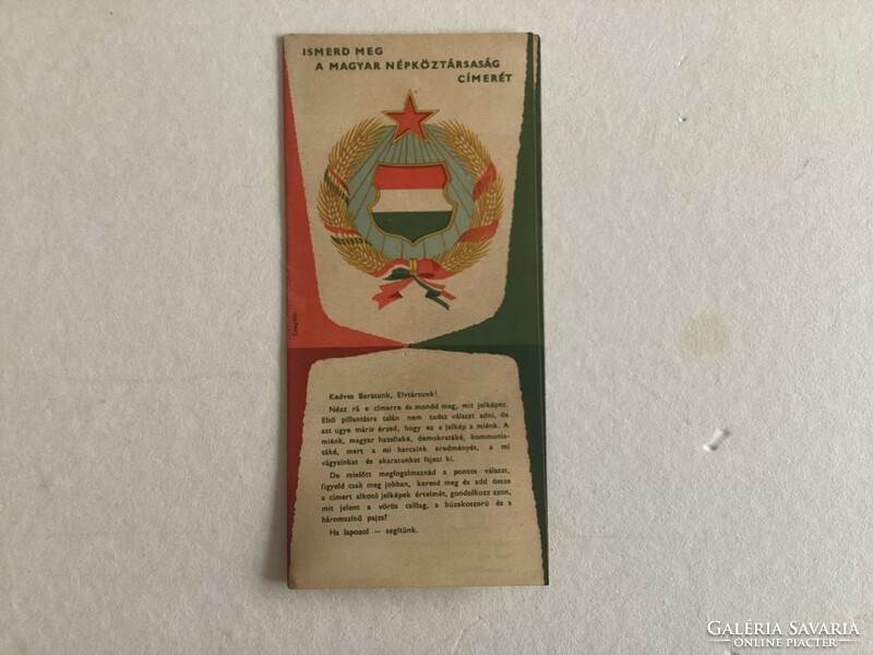 A Kádár címer prospektusa 1957-ből .