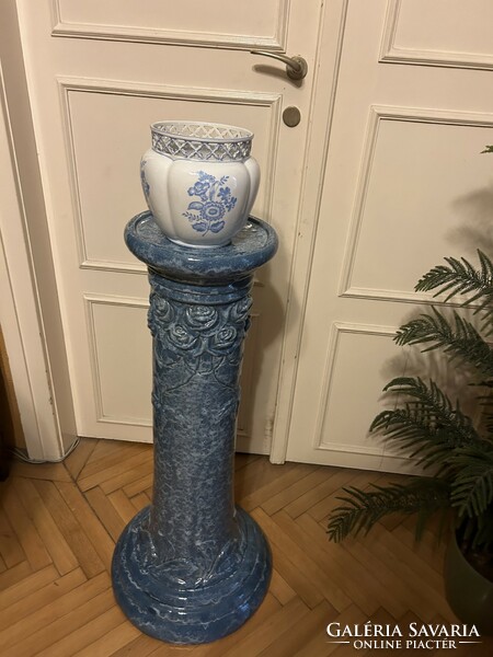 Zsolnay blue flower pot