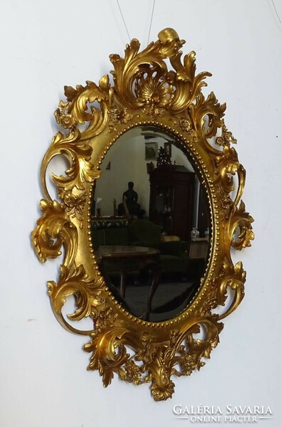 1Q549 Antik nagyméretű Florentin tükör 150 x 117 cm