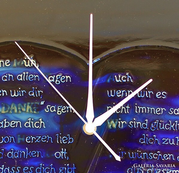 Hand painted glass clock - unique piece