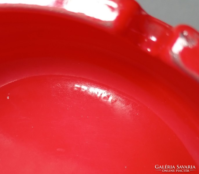 Vintage west cigarette red French glass ashtray 1990s