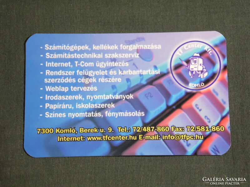 Kártyanaptár, TF Center számítástechnikai üzlet, szerviz, Komló, 2007, (6)