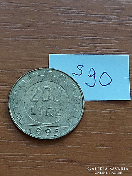 Italy 200 lire 1995 r, aluminum-bronze s90